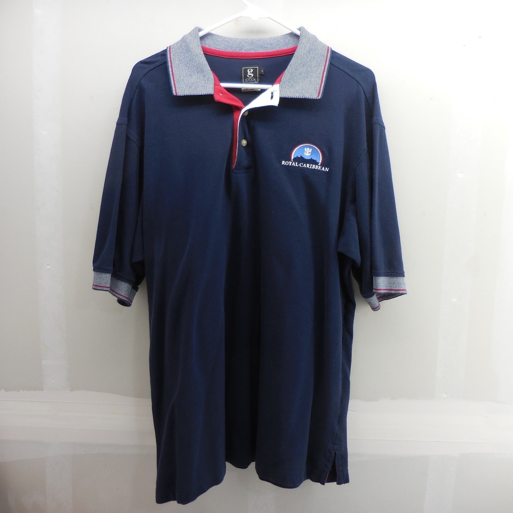 Gear For Sports Royal Caribbean Polo Shirt Mens Large Navy Blue Cotton Pique L